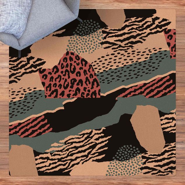 nowoczesny dywan Zwierzęta z nadrukiem Zebra Tygrys Lampart Asia