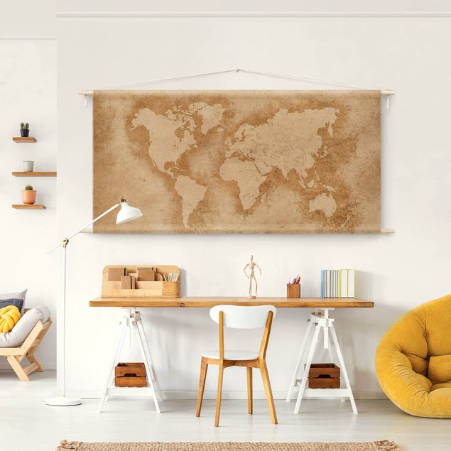 Dekoracja do kuchni Antique World Map