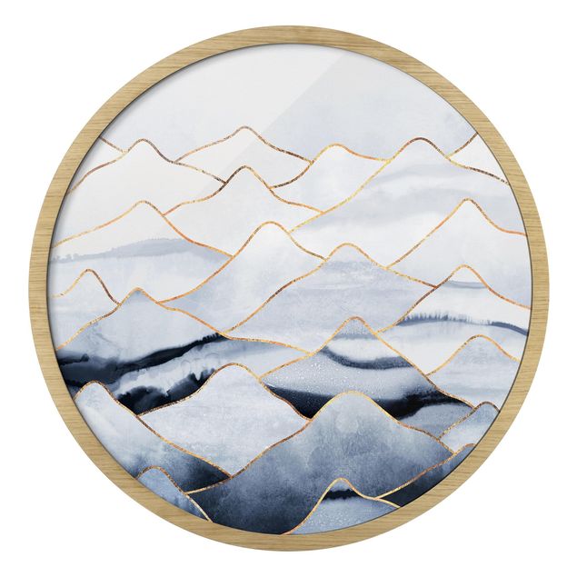 Obrazy na szkle abstrakcja Watercolour Mountains White Gold