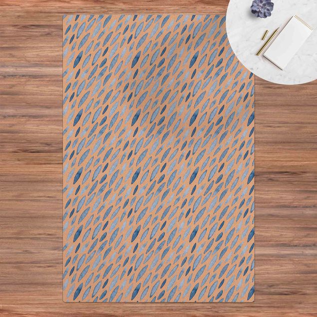 nowoczesny dywan Akwarela Deszcz w kolorze indygo mały i duży