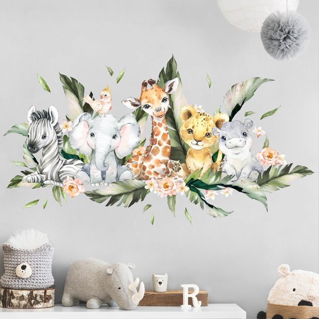 Pokój dziecięcy Watercolour safari babies