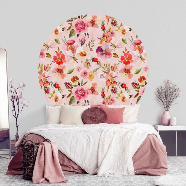 Uta Naumann obrazy Akwarelowe Kwiaty na różowo