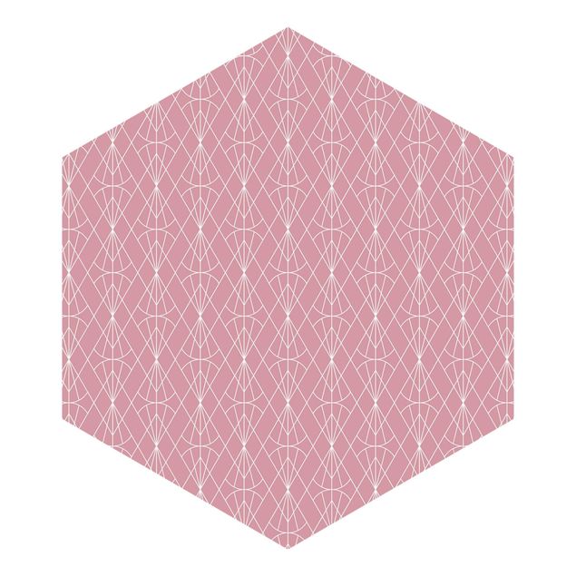 Fototapeta Art Deco Diamentowy wzór w kolorze Różowy XXL