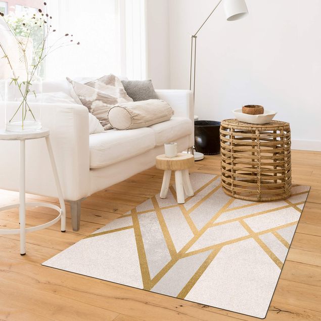 nowoczesny dywan abstrakcyjny Art Deco Geometry Białe złoto