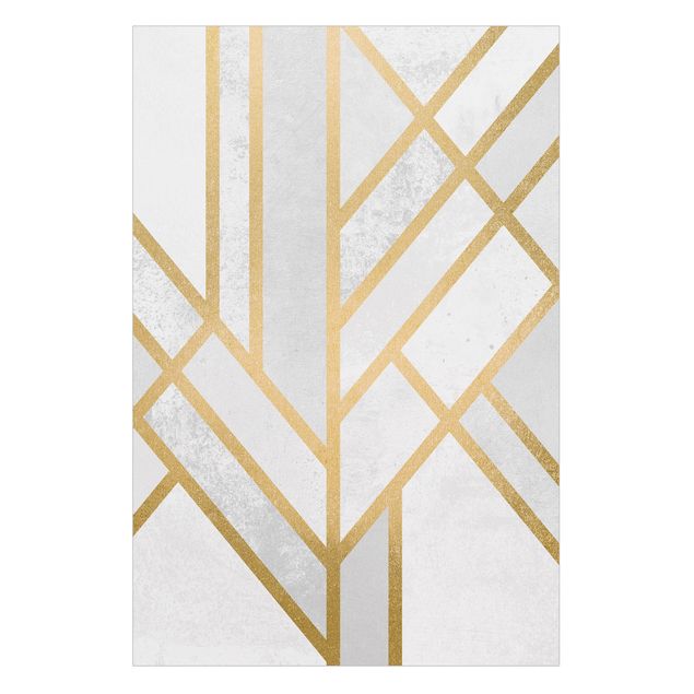 Folia samoprzylepna Geometria Art Deco białe złoto