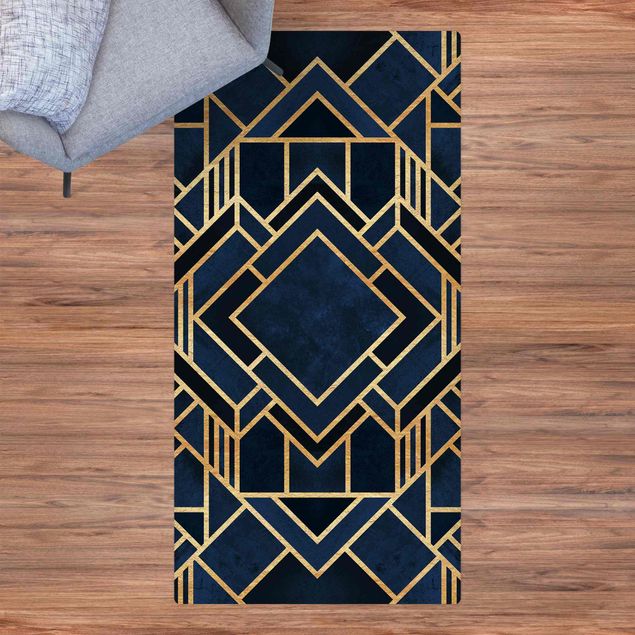 dywan chodnik Złoto Art Deco