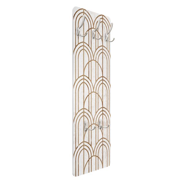 Wieszak do przedpokoju - Art Deco Pattern on Wood