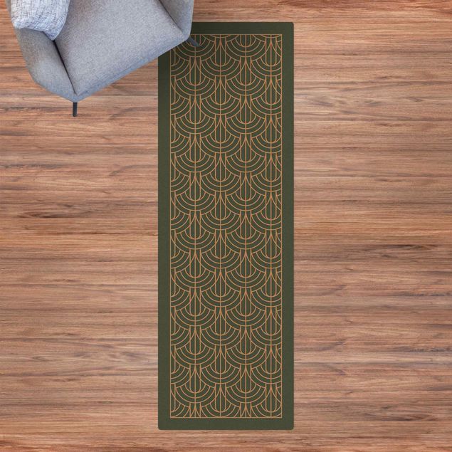 chodnik dywanowy Art Deco Wzór zasłony z ramą
