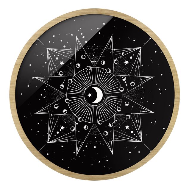 Obraz vintage Astrology Moon Magic Black