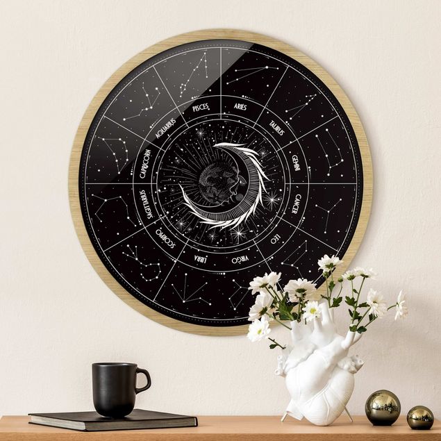 Obrazy duchowość Astrology Moon And Zodiac Signs Black