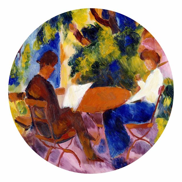 August Macke obrazy August Macke - Para przy stole w ogrodzie