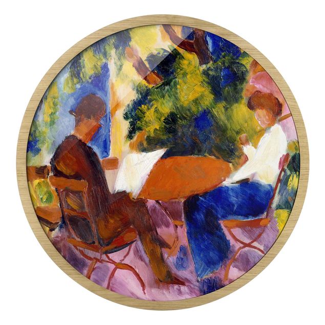 Nowoczesne obrazy August Macke - Couple At The Garden Table