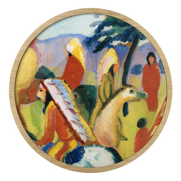 Obrazy nowoczesne August Macke - Riding Indians At The Tent