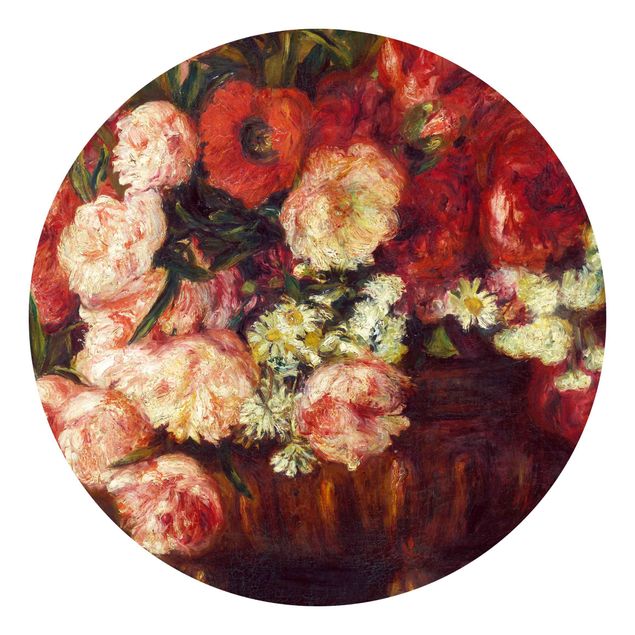 Tapeta czerwona Auguste Renoir - Martwa natura z piwoniami