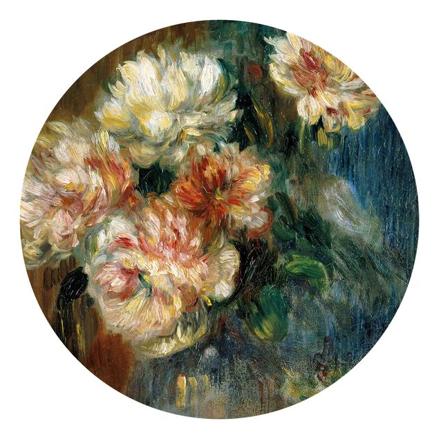 Tapeta zielona Auguste Renoir - Wazon z piwoniami