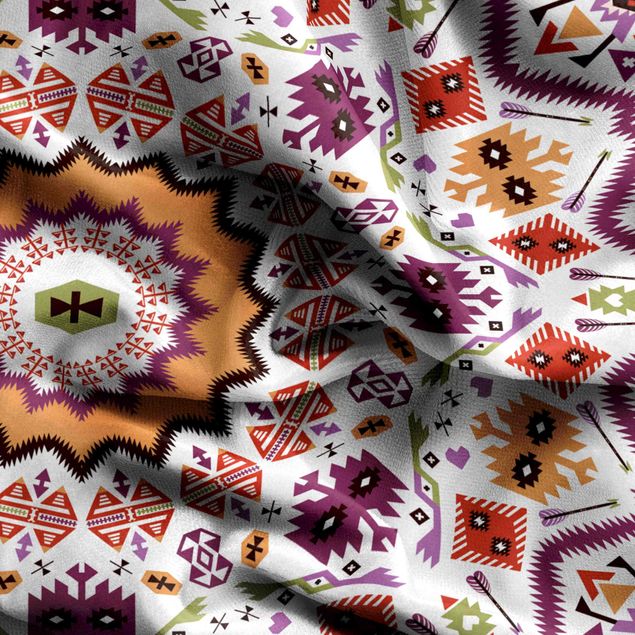 Tekstylia domowe Azteckie Boho Mandala w kolorze różowym