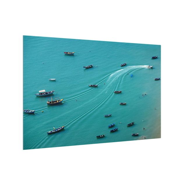 Panel szklany do kuchni - Anchoring łodzi rybackich
