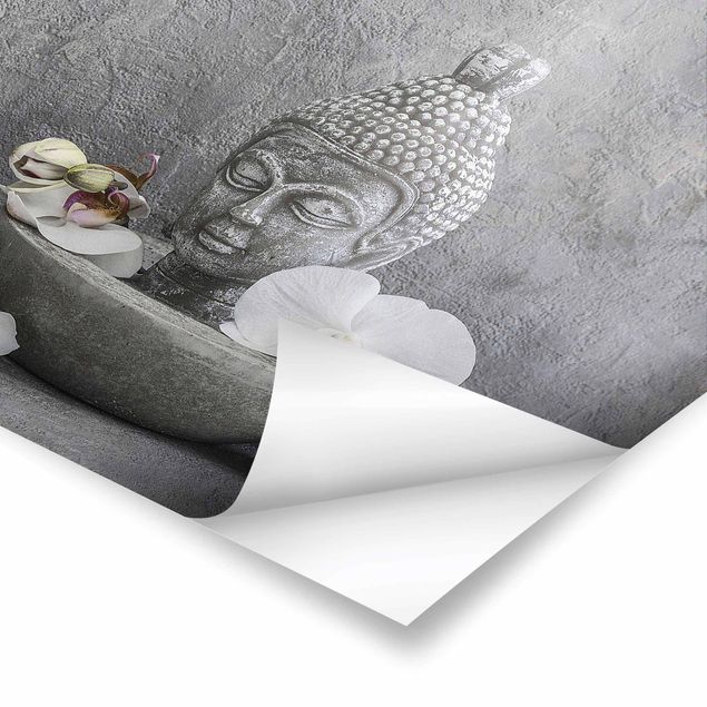 Artystyczne obrazy Budda Zen, orchidee i kamienie
