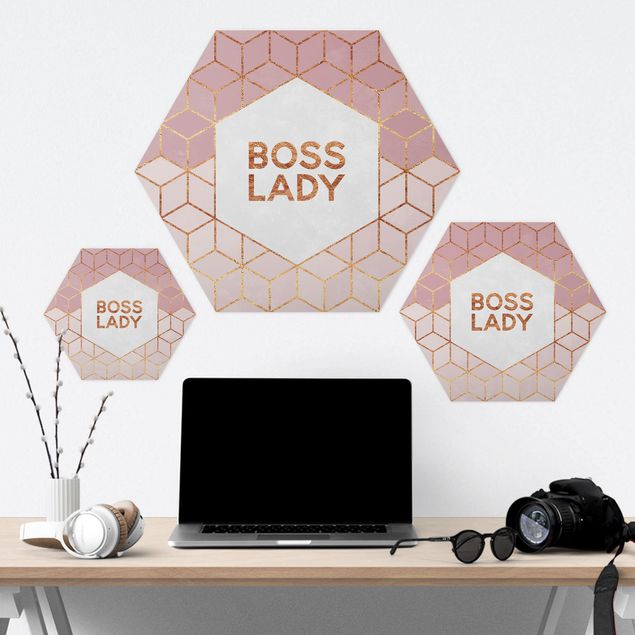 Obrazy na ścianę Boss Lady Hexagons Pink