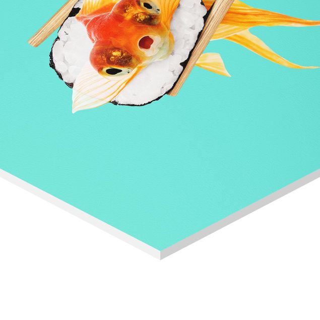 Obrazy na ścianę Sushi z złotą rybką