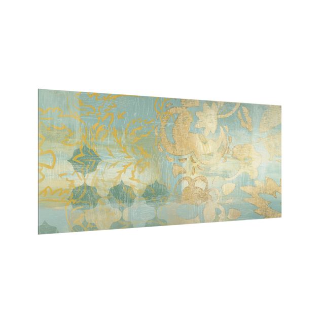 Panel szklany do kuchni - Marokan Kolaż w złocie i turkusie II