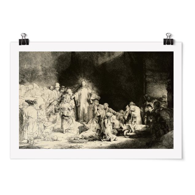 Obrazy nowoczesne Rembrandt van Rijn - Chrystus uzdrawia chorych
