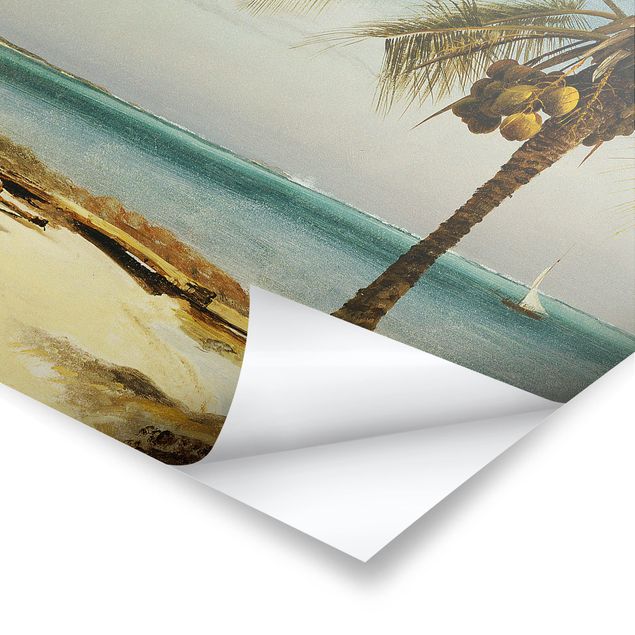 Plaża obraz Albert Bierstadt - Wybrzeże w tropikach