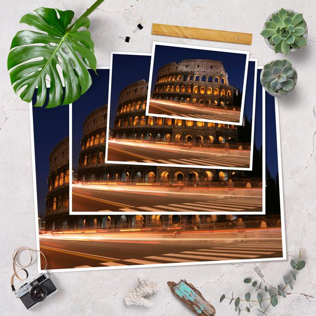 Plakat - Colosseum w Rzymie nocą
