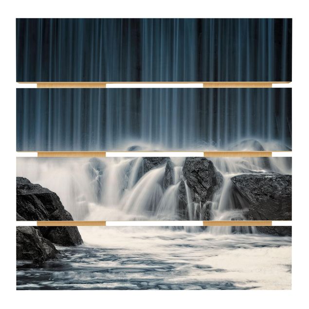 Obraz z drewna - Wodospad w Finlandii