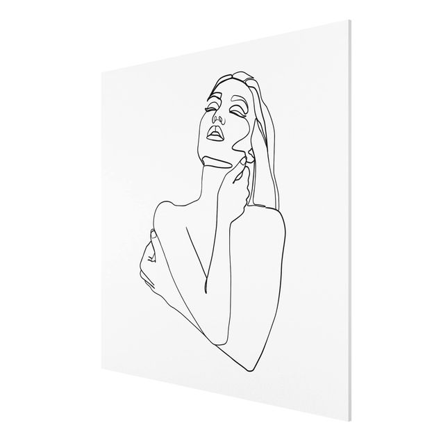 Obrazy nowoczesne Line Art Kobieta górna część ciała czarno-biały