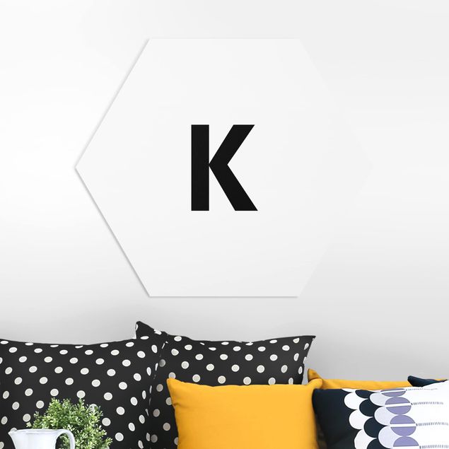 Obrazy do salonu nowoczesne Biała litera K
