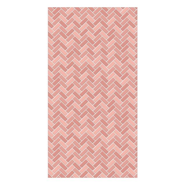 Tylna ścianka prysznicowa - Fish Bone Tiles - Antique Pink