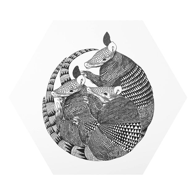 Czarno białe obrazki Ilustracja Armadillos czarno-biały Pattern