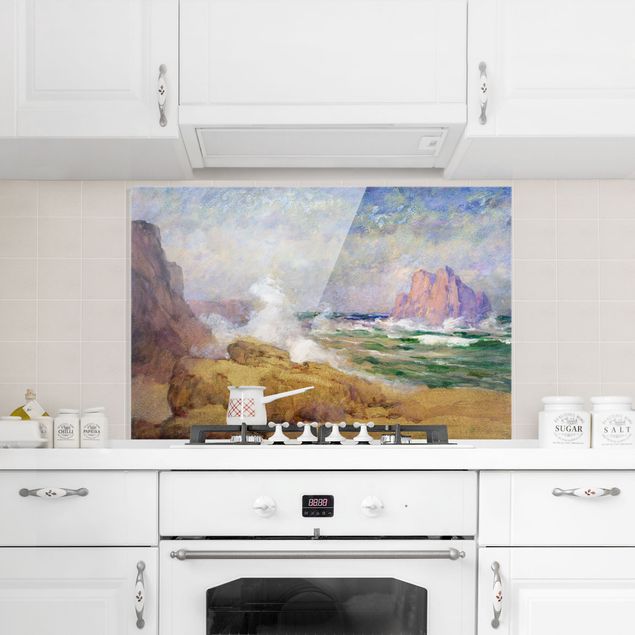 Panel szklany do kuchni Ocean nad zatoką Malarstwo