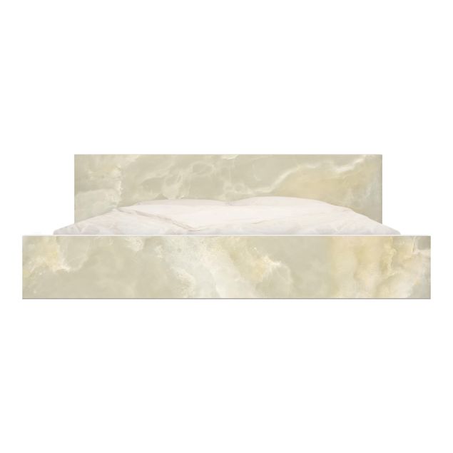 Okleina meblowa IKEA - Malm łóżko 180x200cm - Onyksowy krem marmurowy
