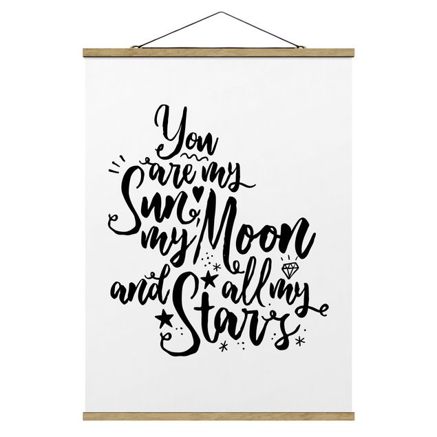 Obrazy powiedzenia Jesteś moim Słońcem, moim Księżycem i wszystkimi moimi Gwiazdami