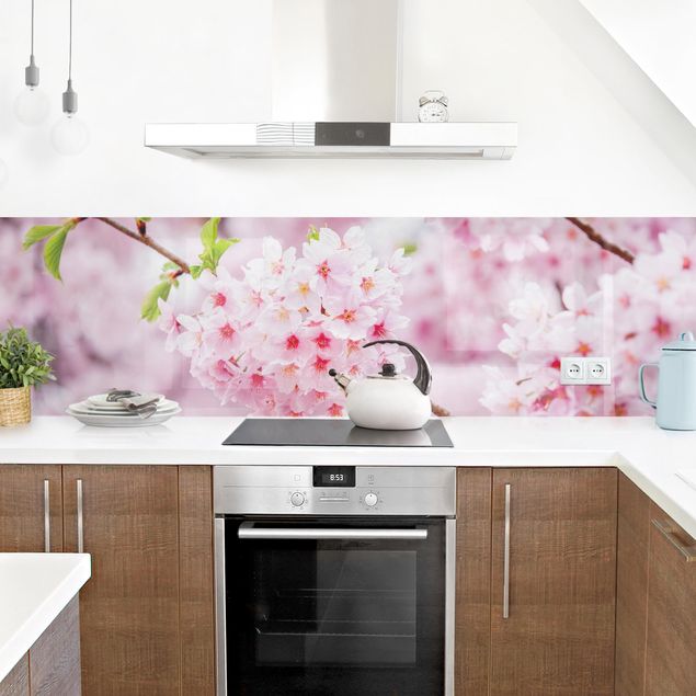 Panele szklane do kuchni Japońskie kwiaty wiśni