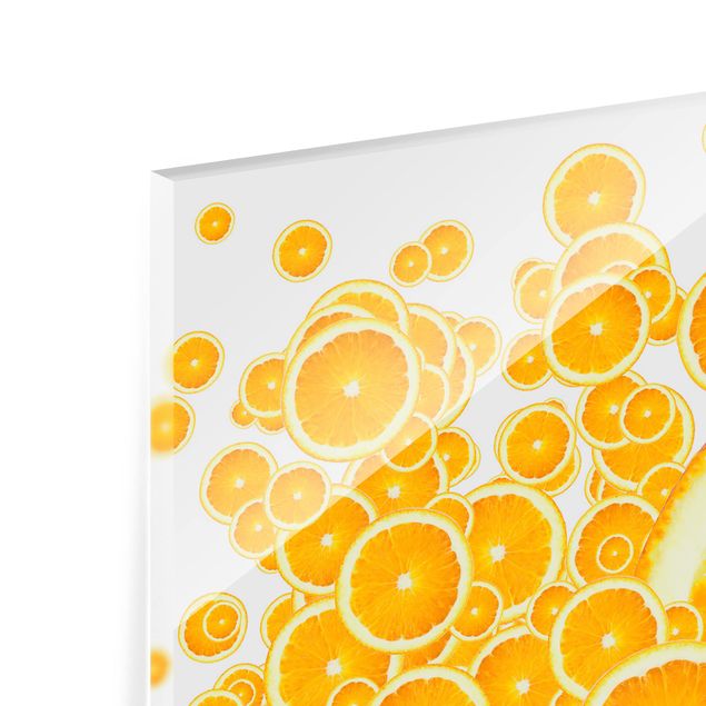 Panel szklany do kuchni - Retro Wzór pomarańczowy