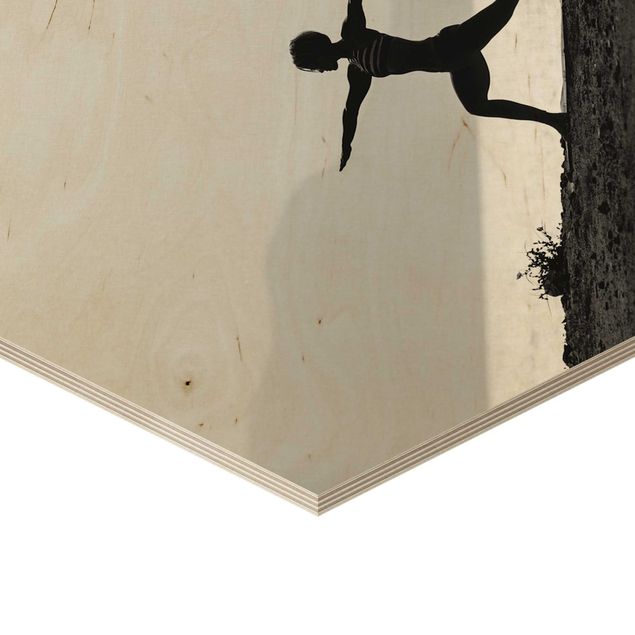 Obraz heksagonalny z drewna 3-częściowy - Yoga Trio