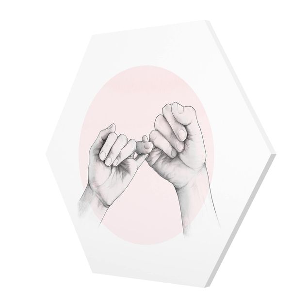 Obrazy miłość Ilustracja dłoni Przyjaźń Koło Różowy Biały
