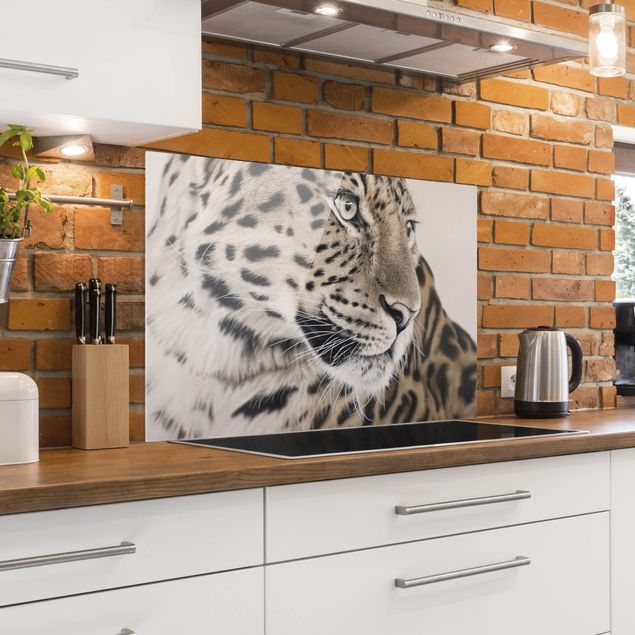 Panel szklany do kuchni Leopard