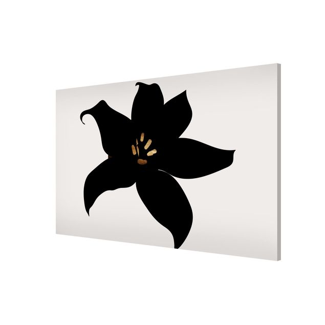 Nowoczesne obrazy do salonu Graficzny świat roślin - Orchidea czarno-złota