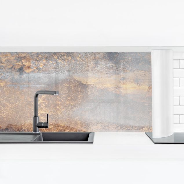 Panel szklany do kuchni Złoto-szara mgła