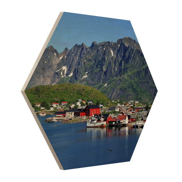 Obraz heksagonalny z drewna - Finnmark