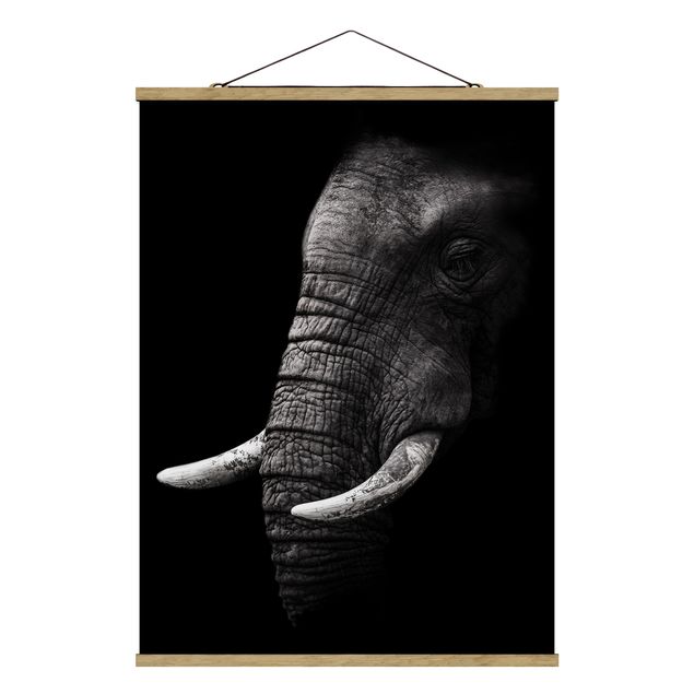 Obrazy nowoczesny Portret ciemnego słonia