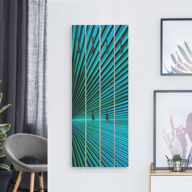 Garderoby Tropical Plants Palm Leaf in Turquoise II