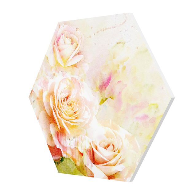 Obrazy z motywem kwiatowym Akwarela Kompozycja róż