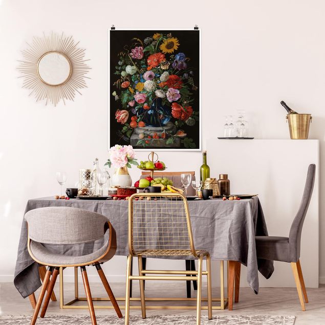 Obrazy nowoczesny Jan Davidsz de Heem - Szklany wazon z kwiatami