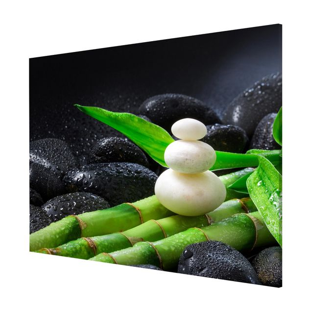 Obrazy nowoczesne Białe kamienie na bambusie