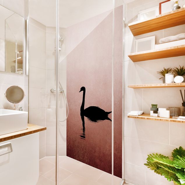 Panele ścienne do łazienki pod prysznic Swan In Sunset